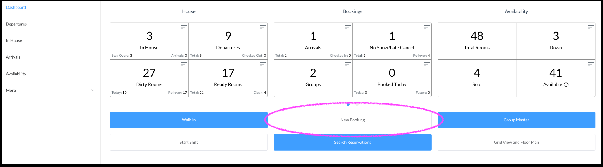 Front Desk - New Booking Link