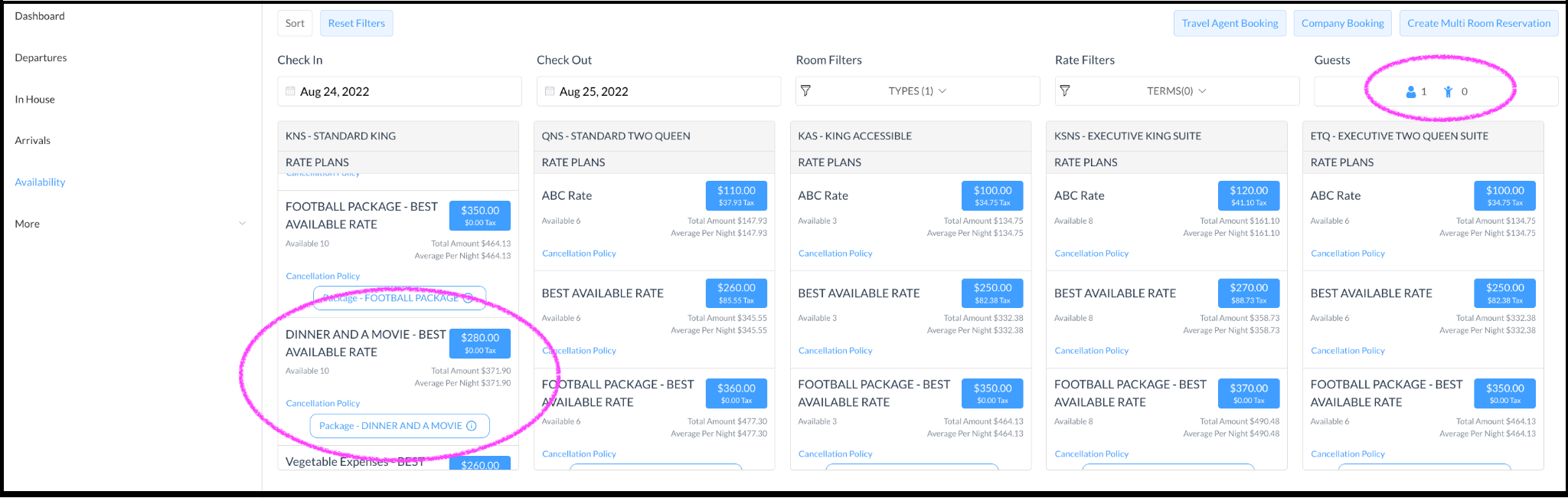 New Booking Panel