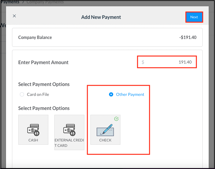 Add New Payment Popup