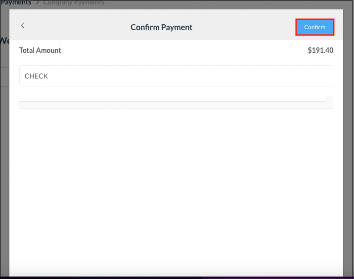 Create Payment Popup