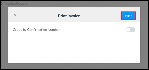 Print Invoice Popup