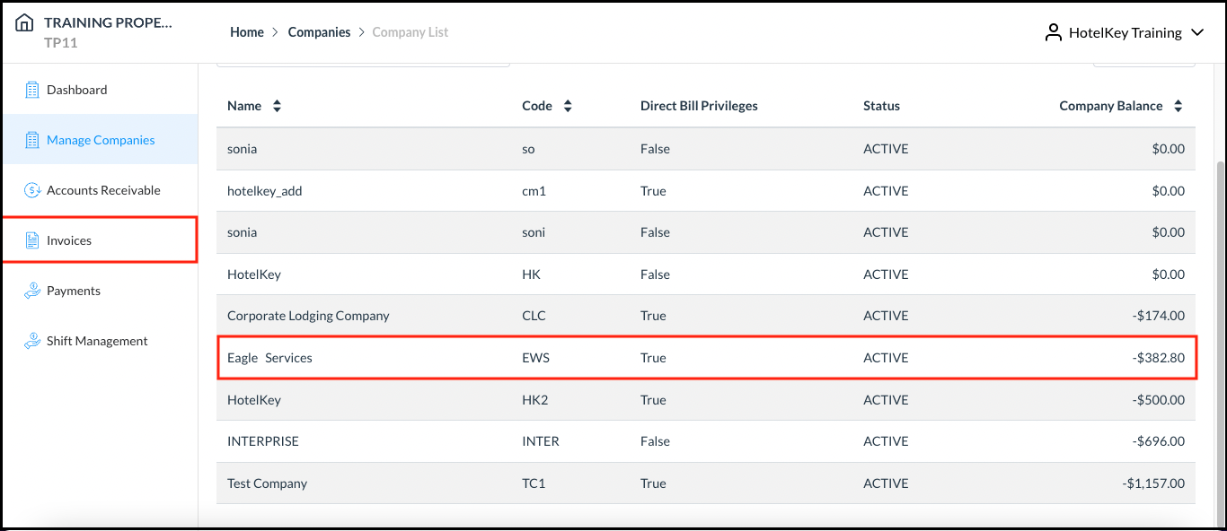 Company List Page