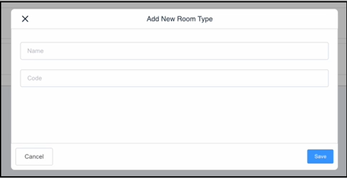 Add New Room Type Popup