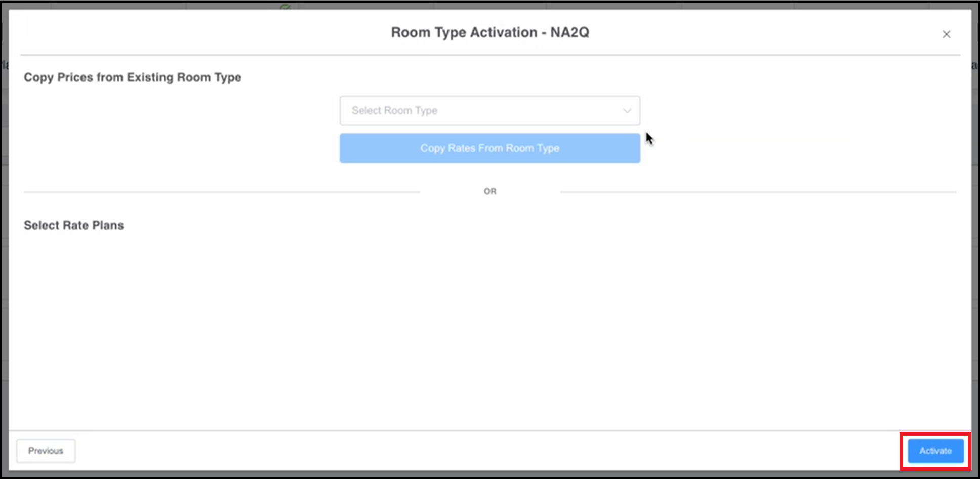 Room Types: Create, Activate, Edit, Deactivate