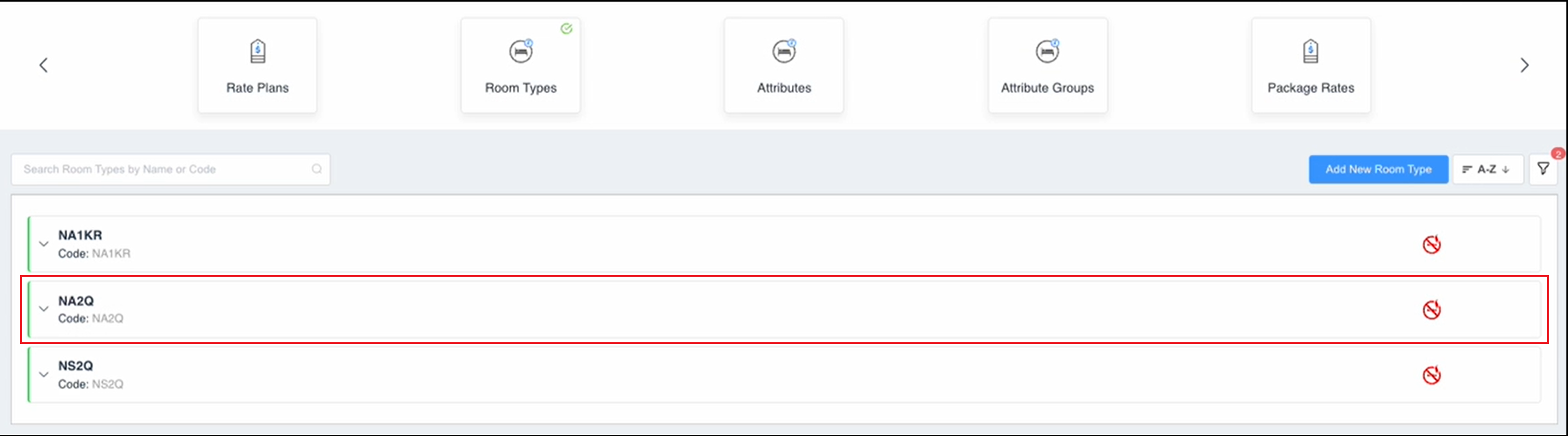 Room Types: Create, Activate, Edit, Deactivate