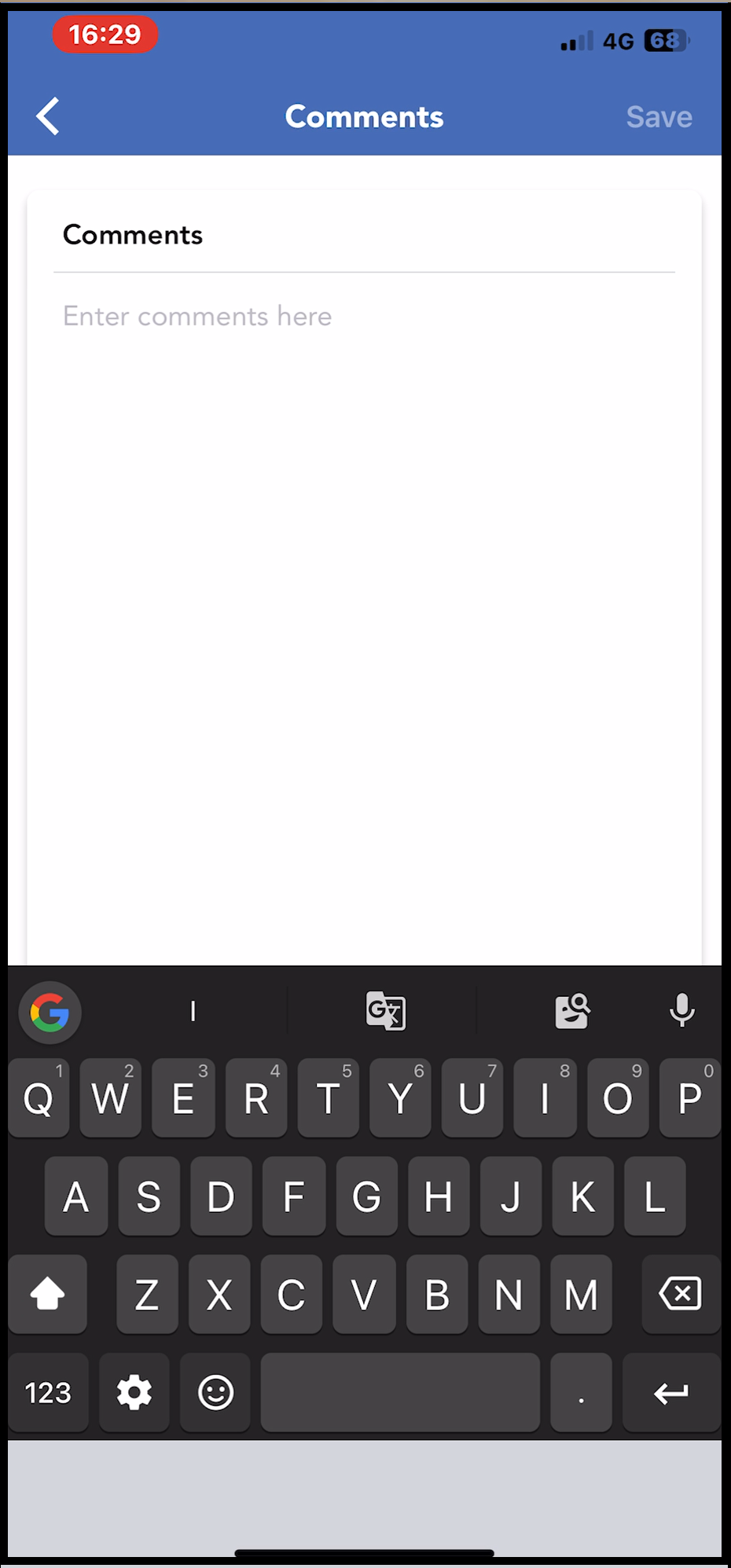 Comments Panel