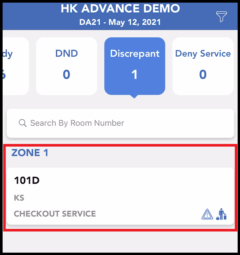 Discrepant Room List