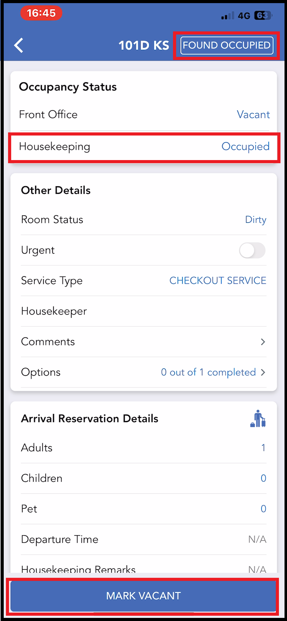 Room Detail Page Shows Occupied Status