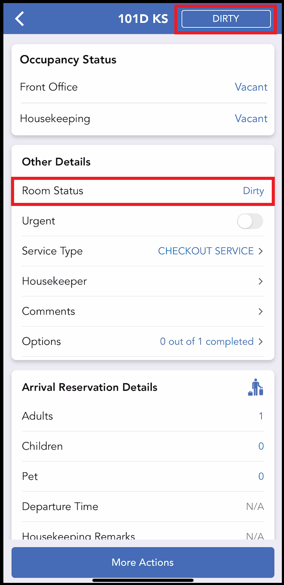 Room Detail Page - Undo Action Complete