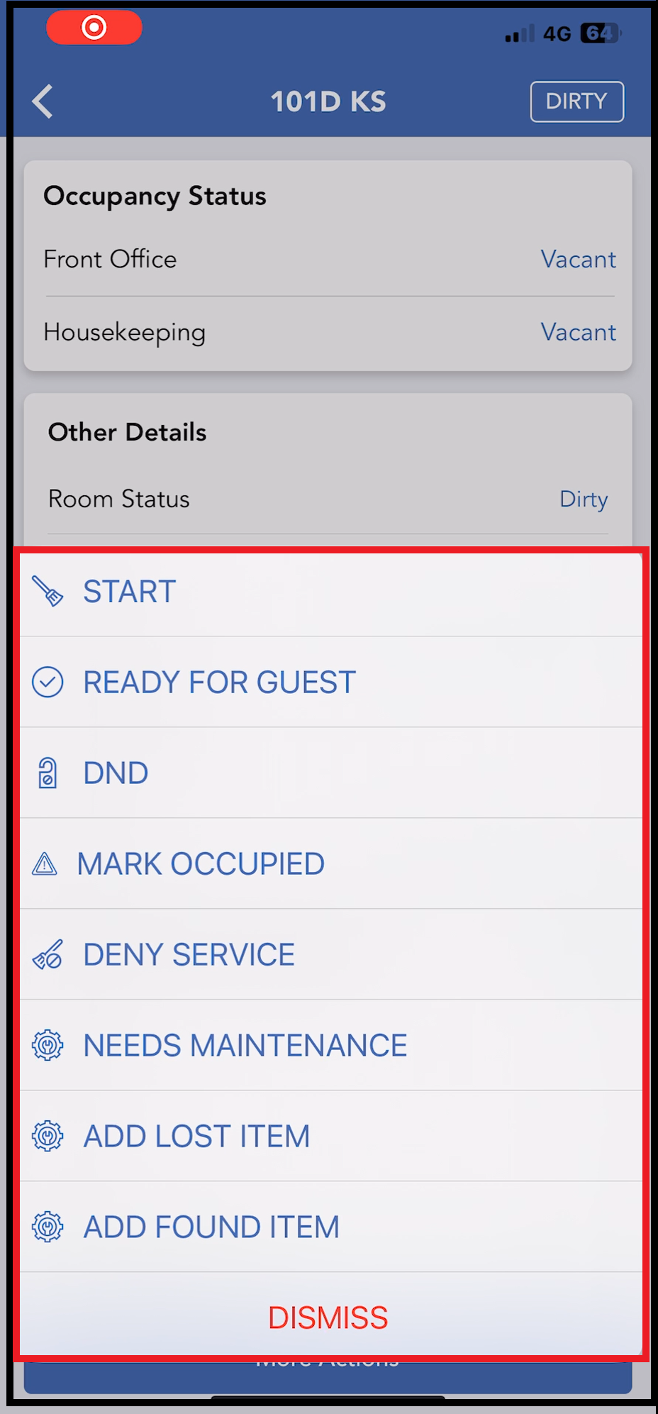More Actions Menu
