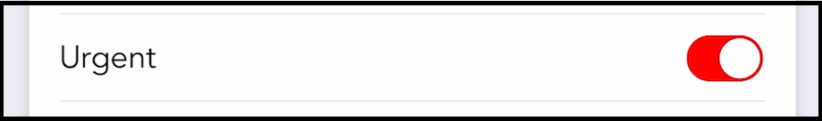 Urgent Toggled On