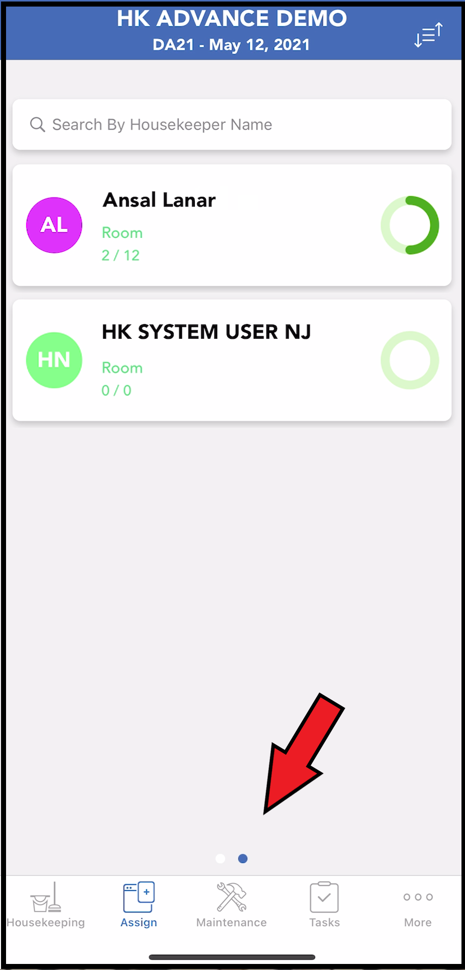 View Housekeeping Assignments by Housekeeper Name