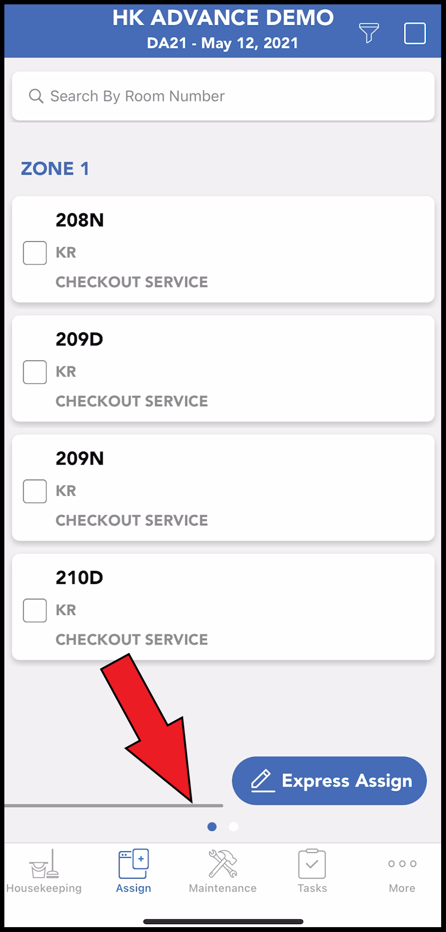View Housekeeping Assignments by Housekeeper Name