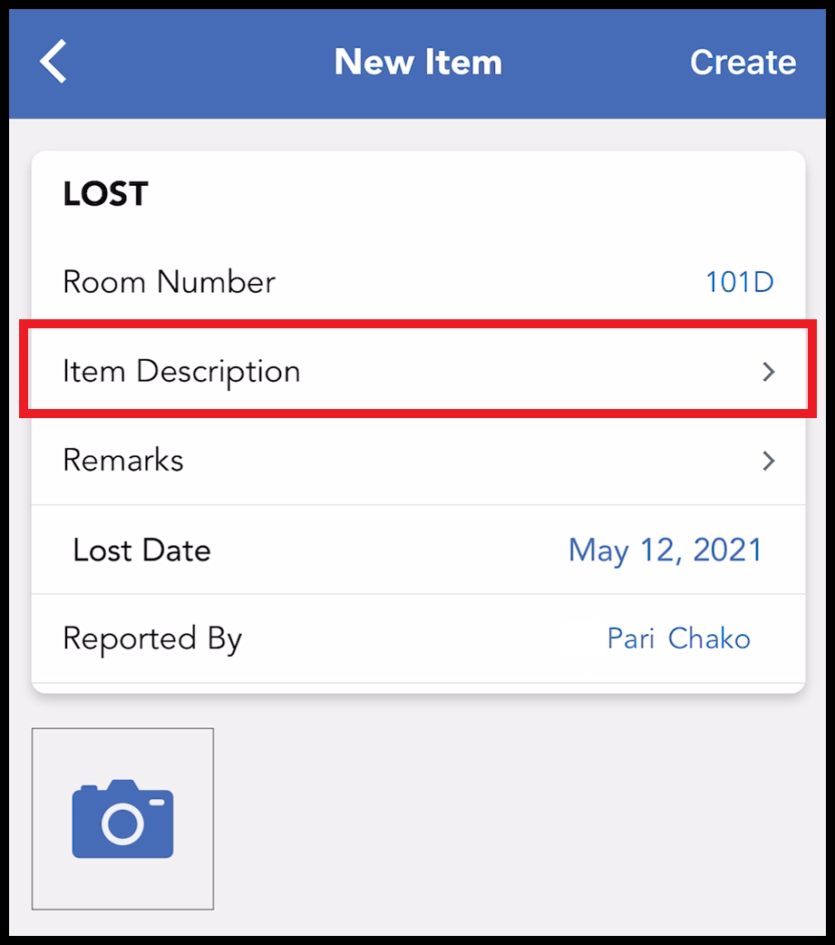 New Item - Item Description Link