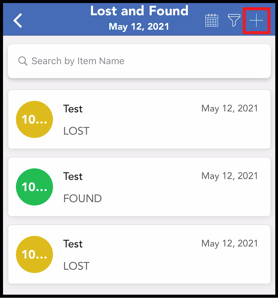 Lost and Found List - Add Link
