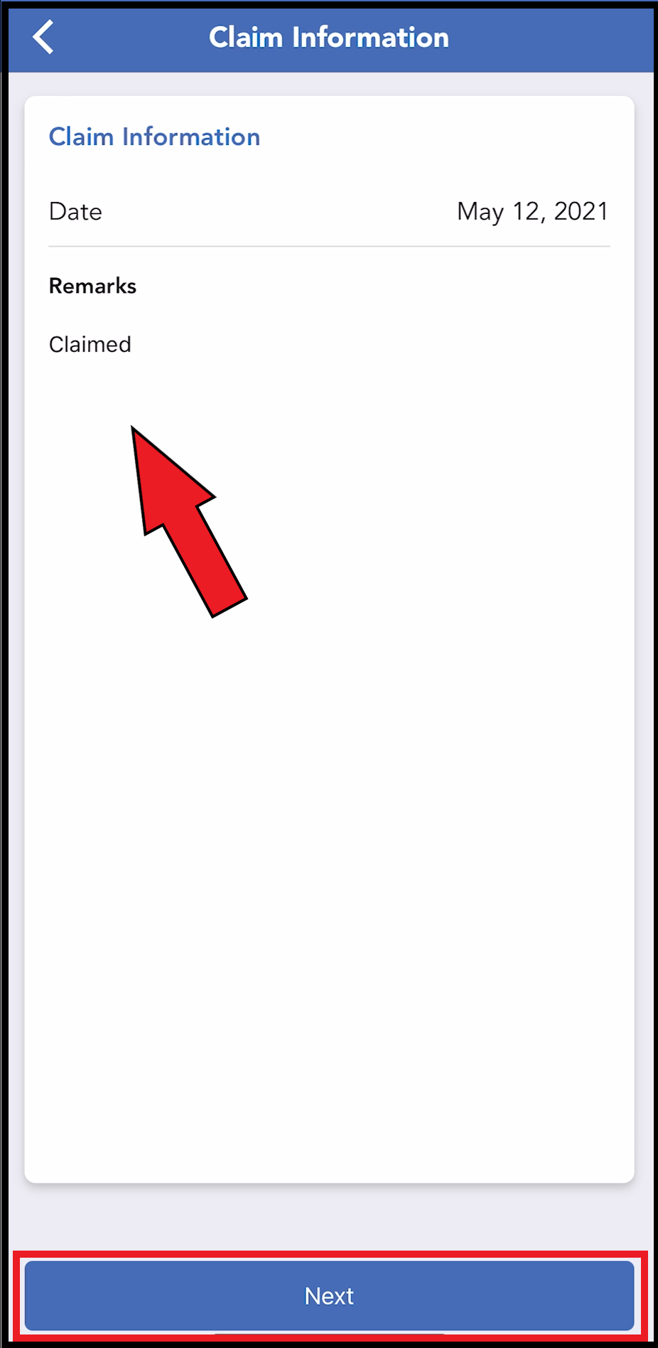Claim Information - Remarks