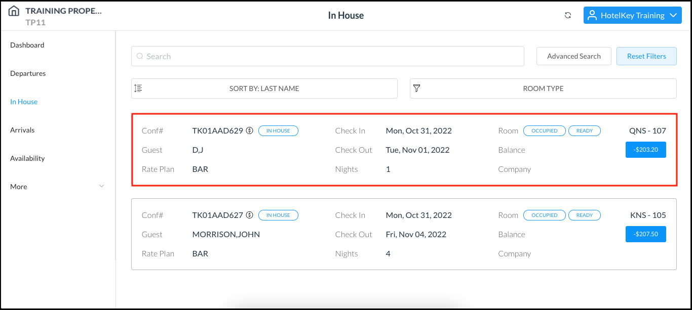 In House Listings Page