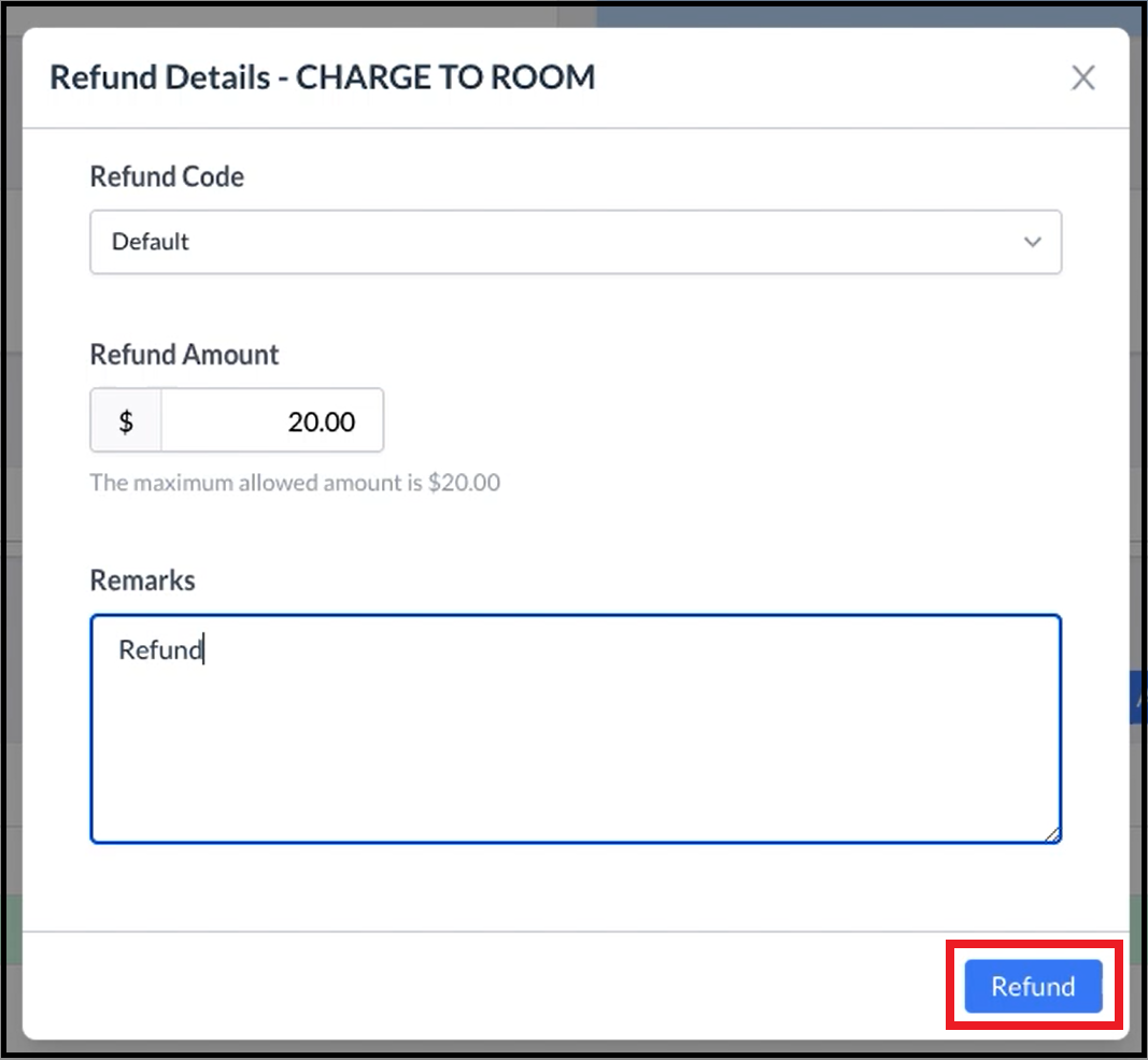 Refund Details Popup - Filled