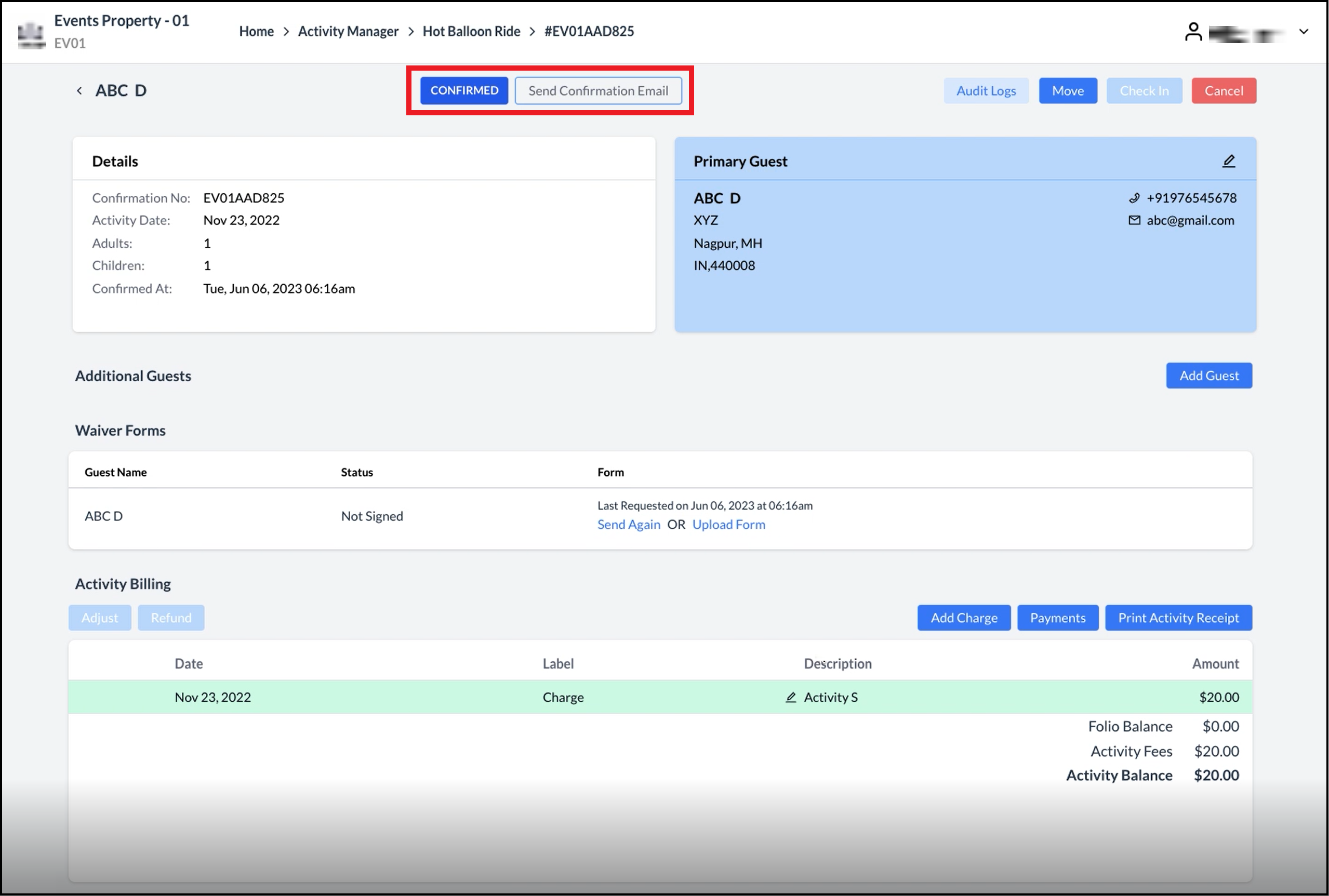 Booking Created
