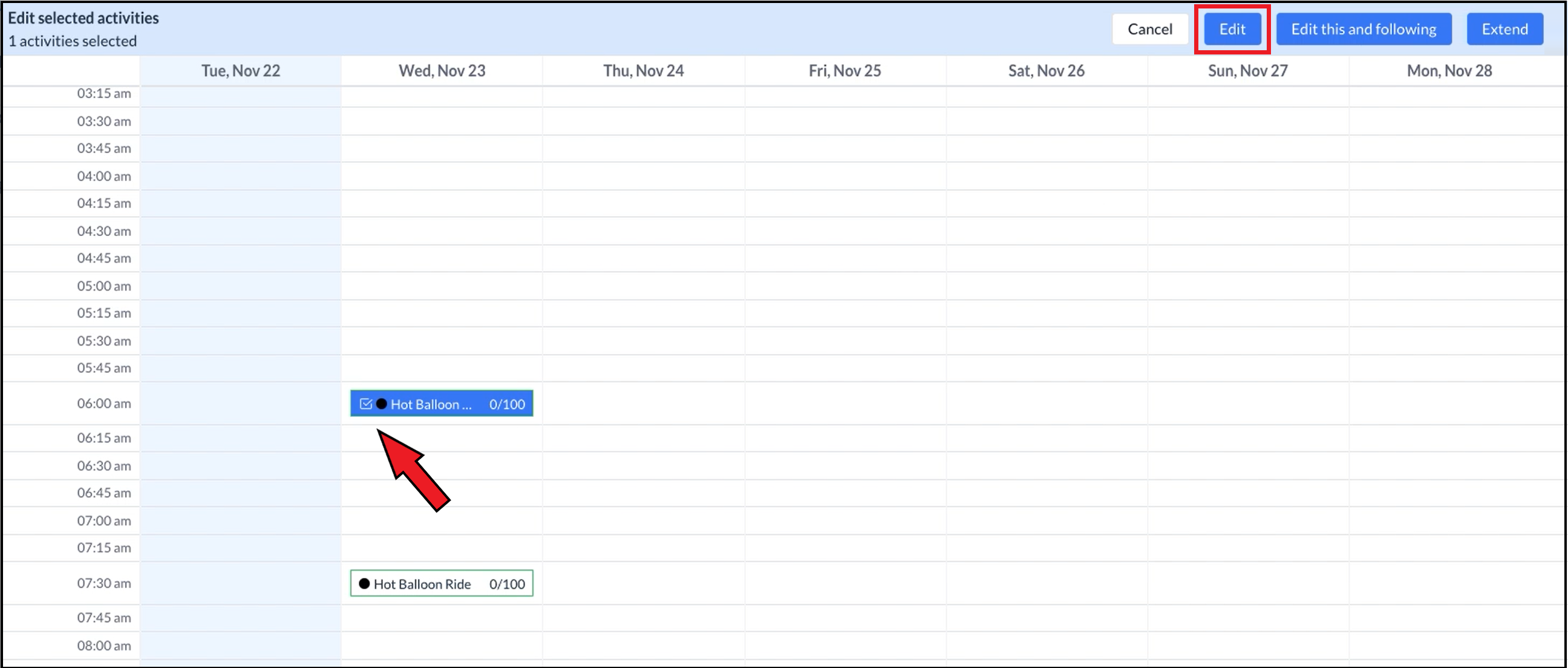 Calendar - Select Instace(s) To Edit