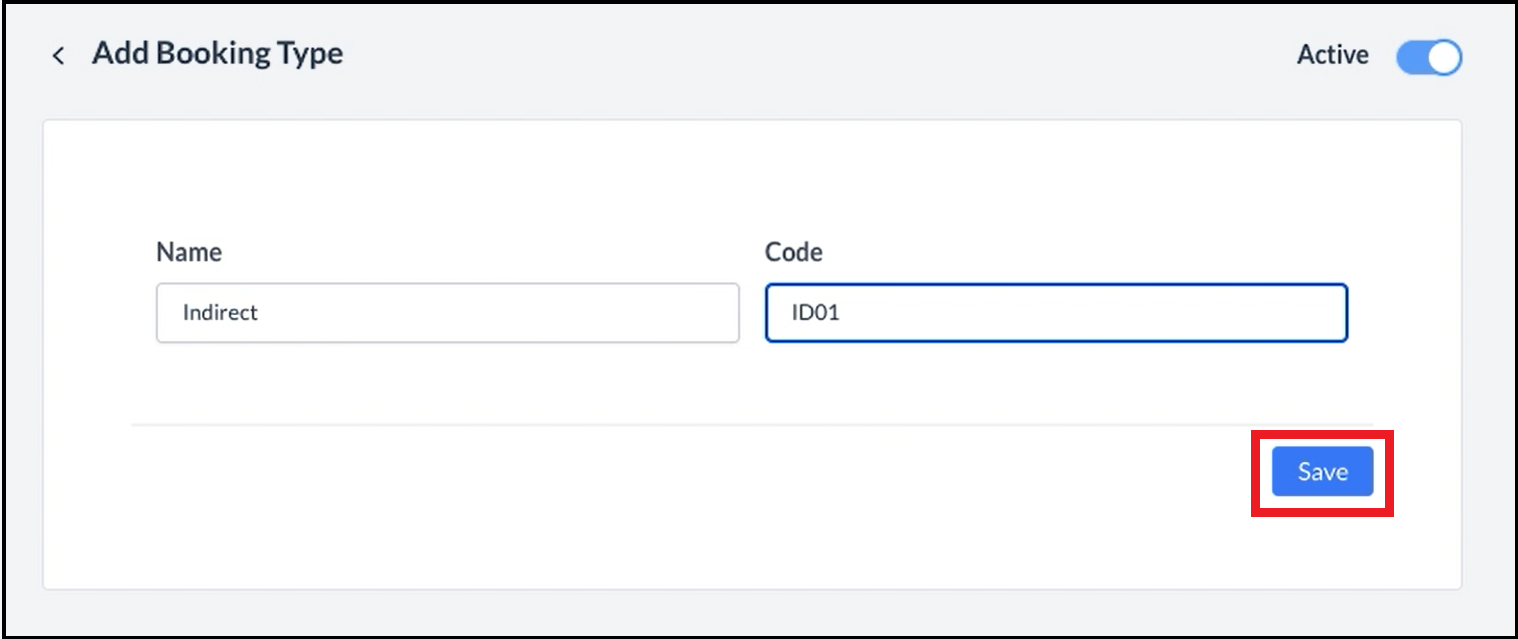 Add Booking Type Popup - Filled
