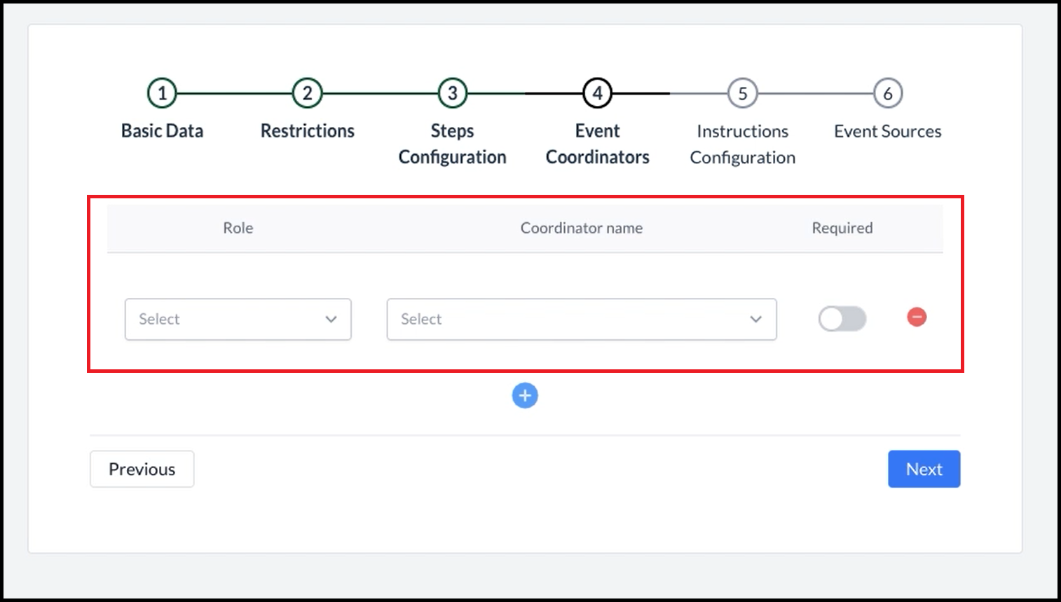 Add Coordinator Form Populates