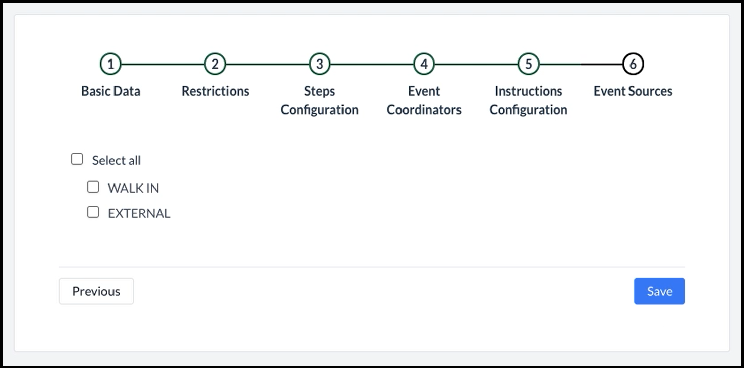 Step 6, Event Sources - Blank