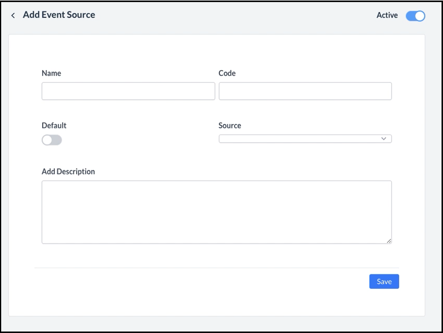 Add Event Source Popup - Blank