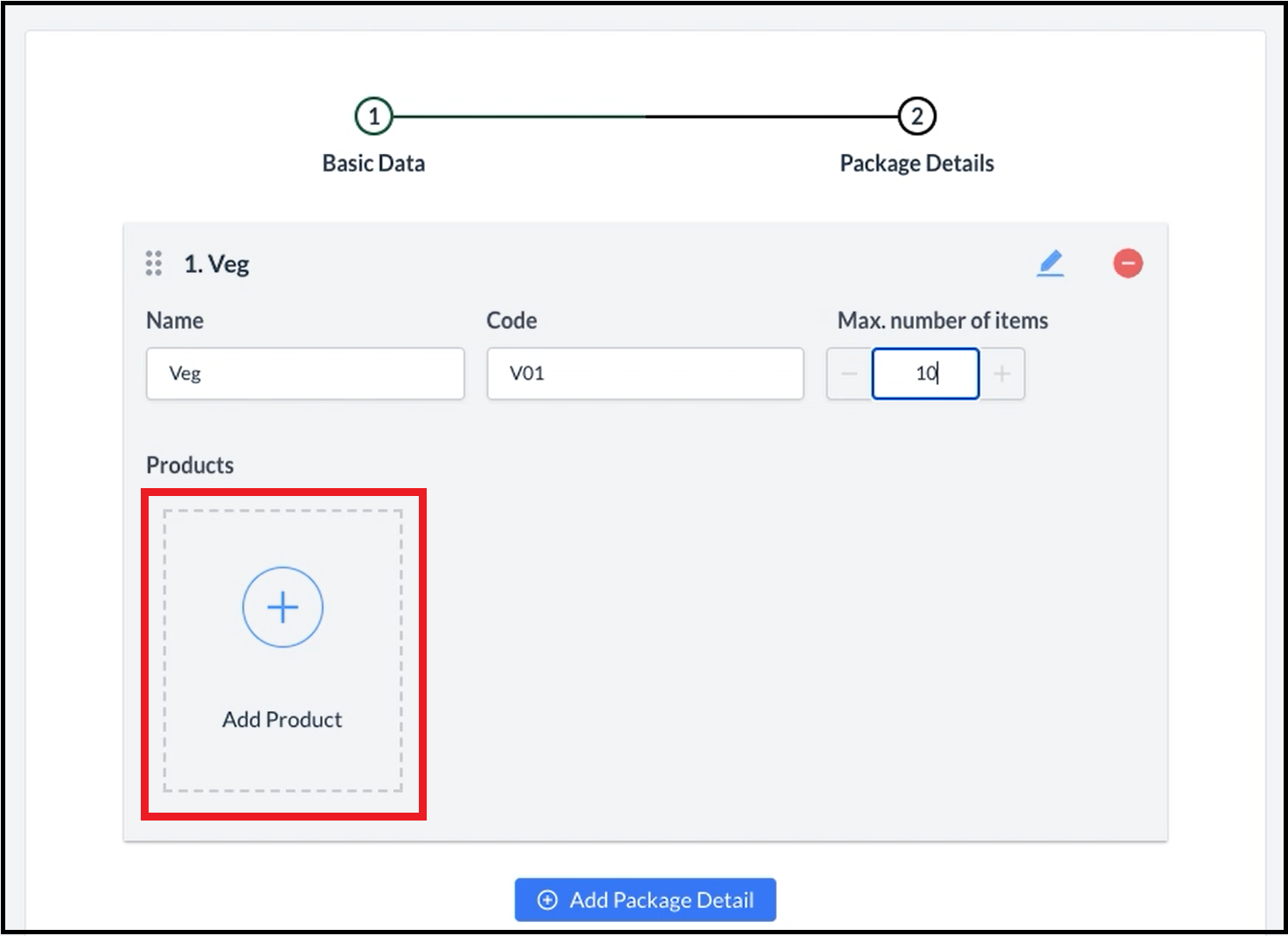 Item Details Panel - Add Product Link