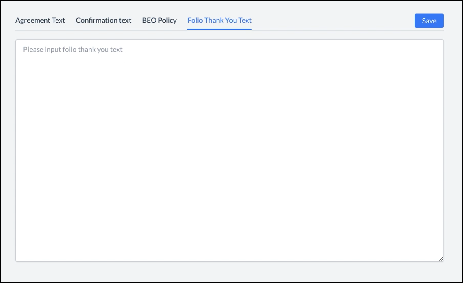 Text Panels Popup - Folio Thank You Text