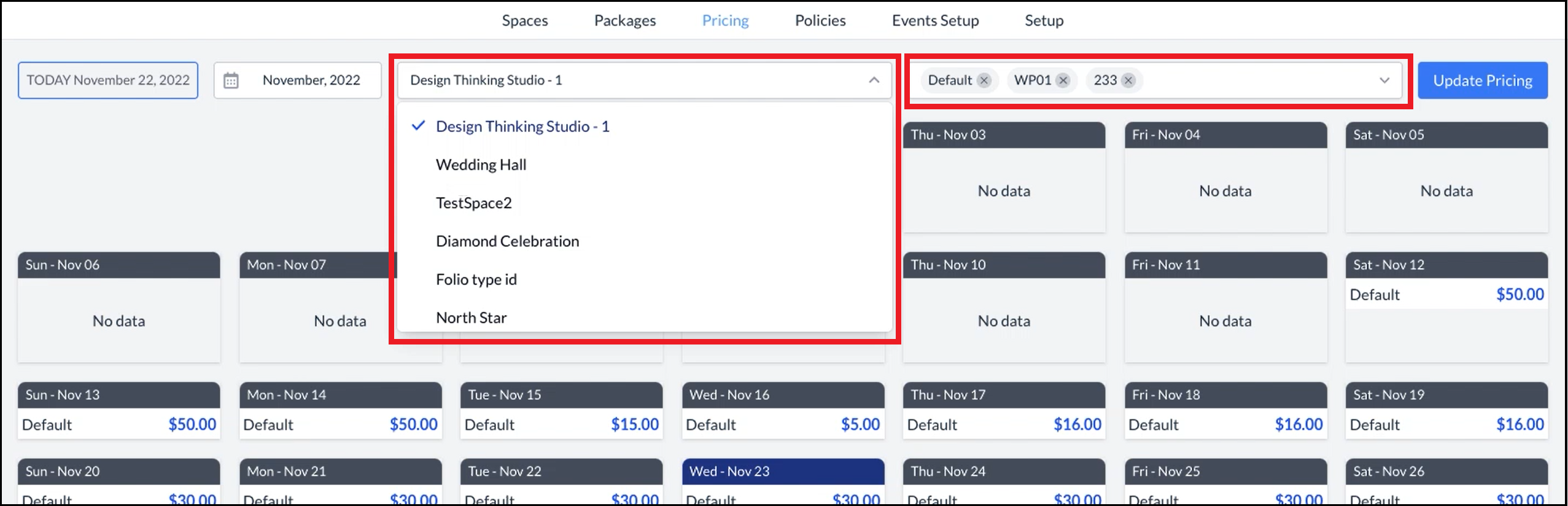 Select Space Type