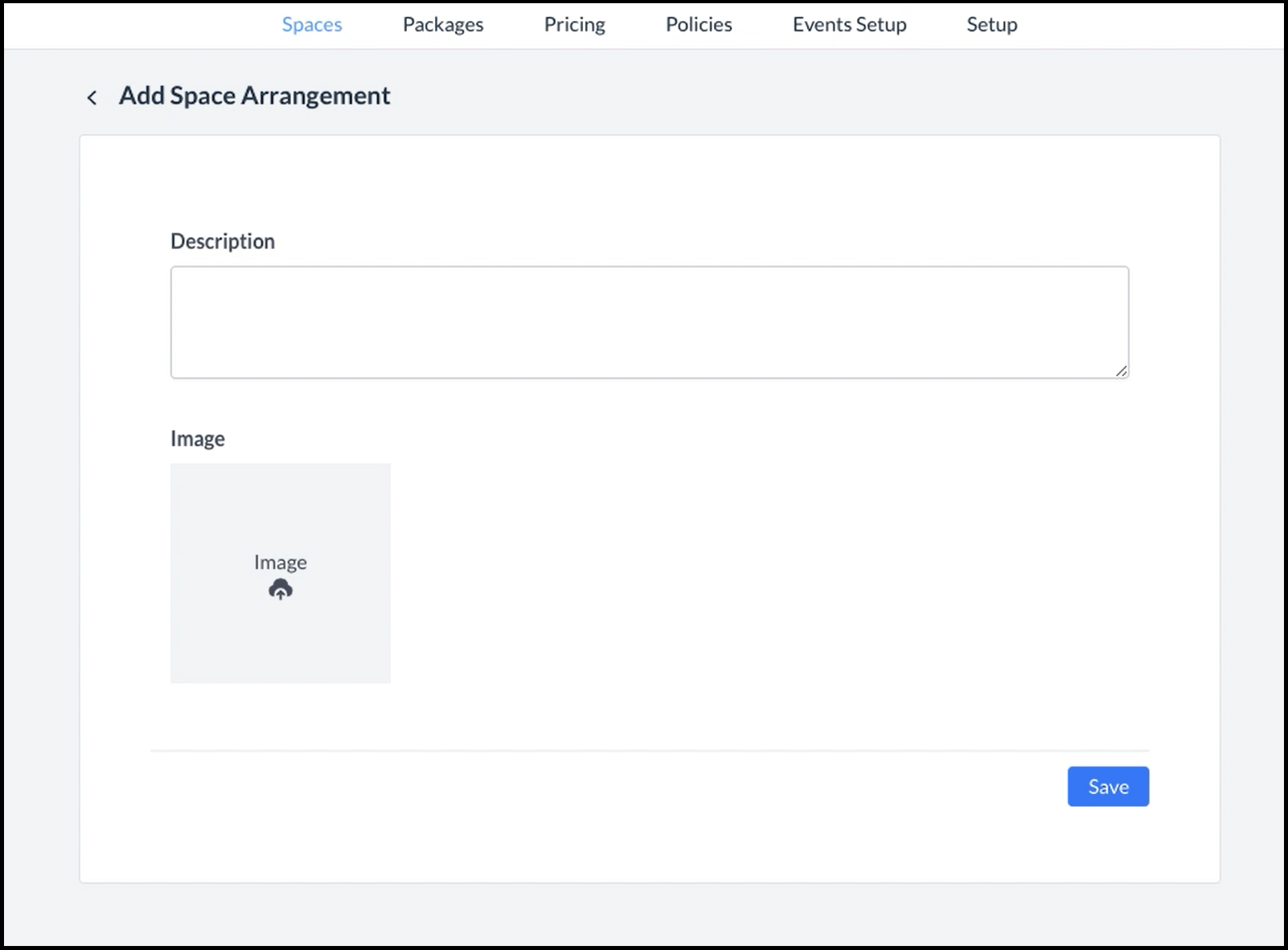 Add Space Arrangement Panel - Blank