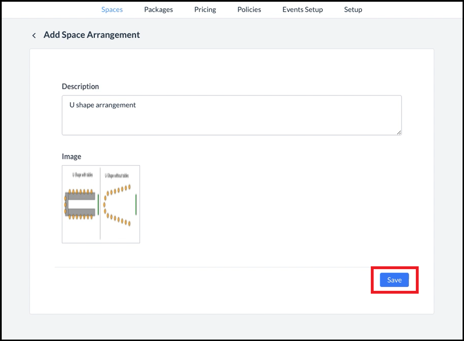 Add Space Arrangement Panel - Filled