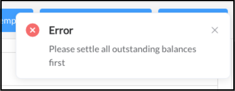 Outstanding Balances Error