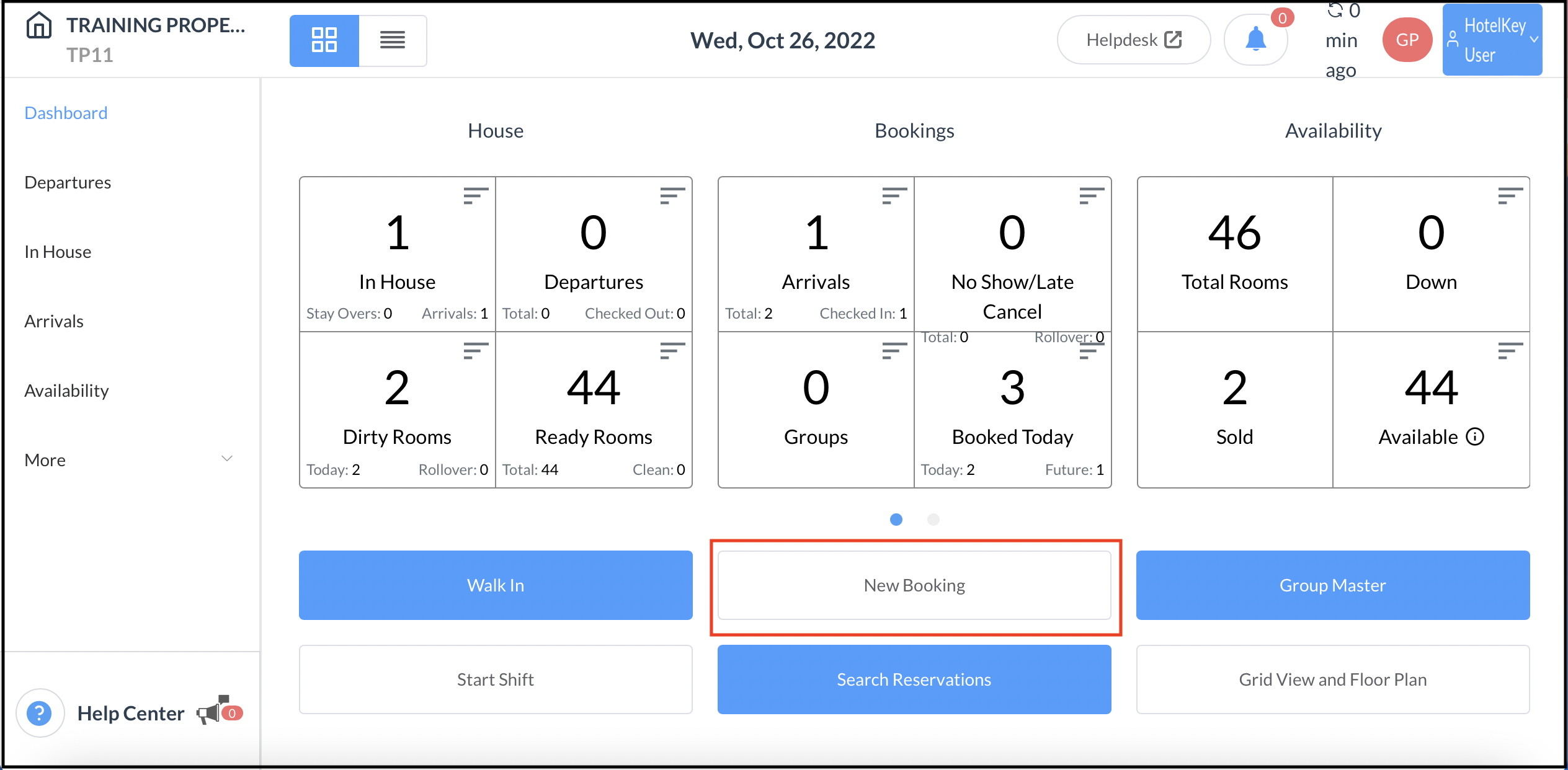 Front Desk Dashboard