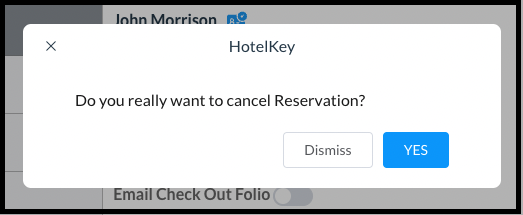 Cancellation Confirmation Popup