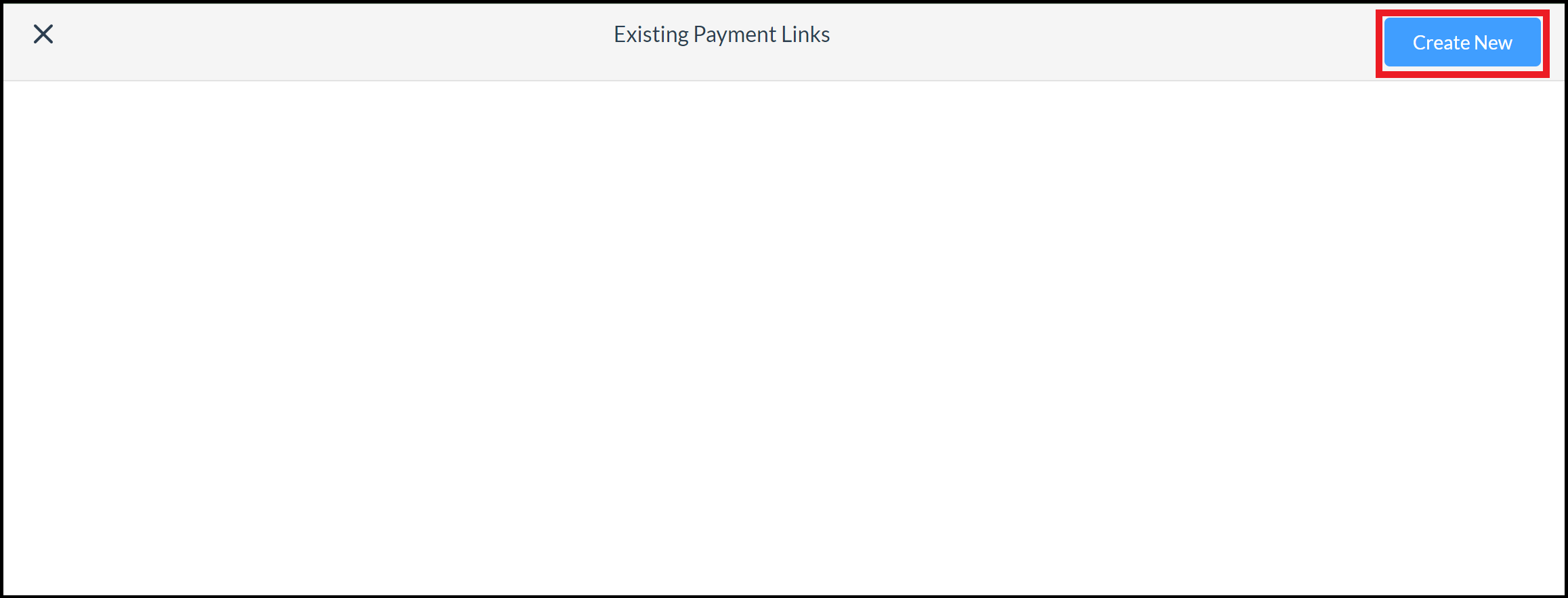 Existing Payment Links Popup