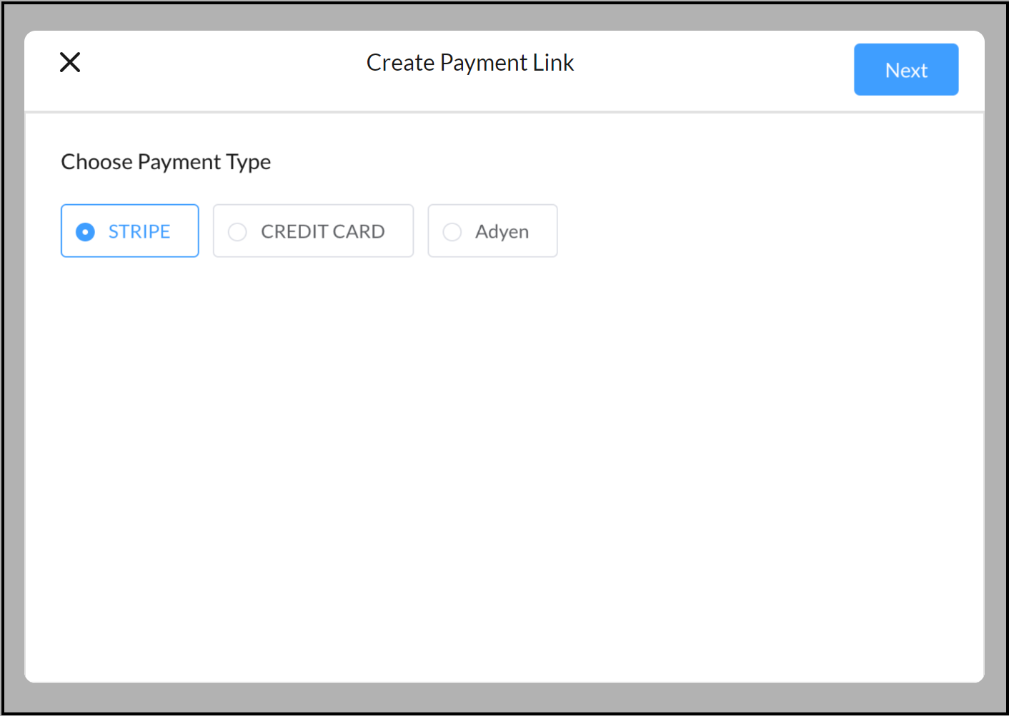 Create Payment Link Popup