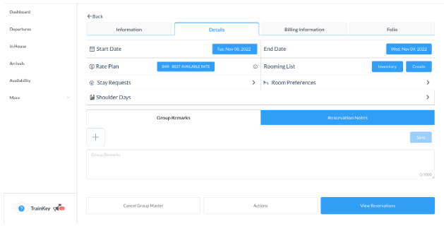 Print a Group Rooming List