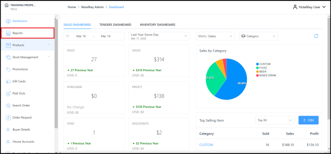 Reports Sidebar Menu Link