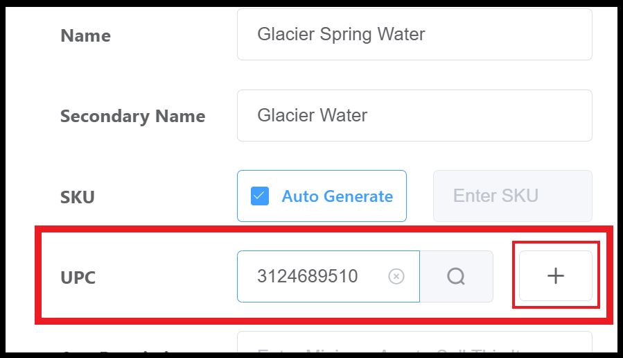 UPC Lookup Field and Plus Sign