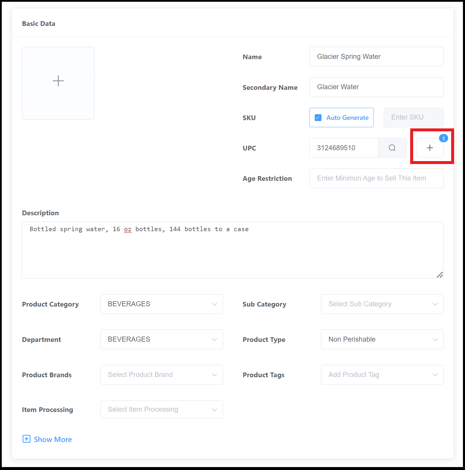 Basic Data Panel, Filled