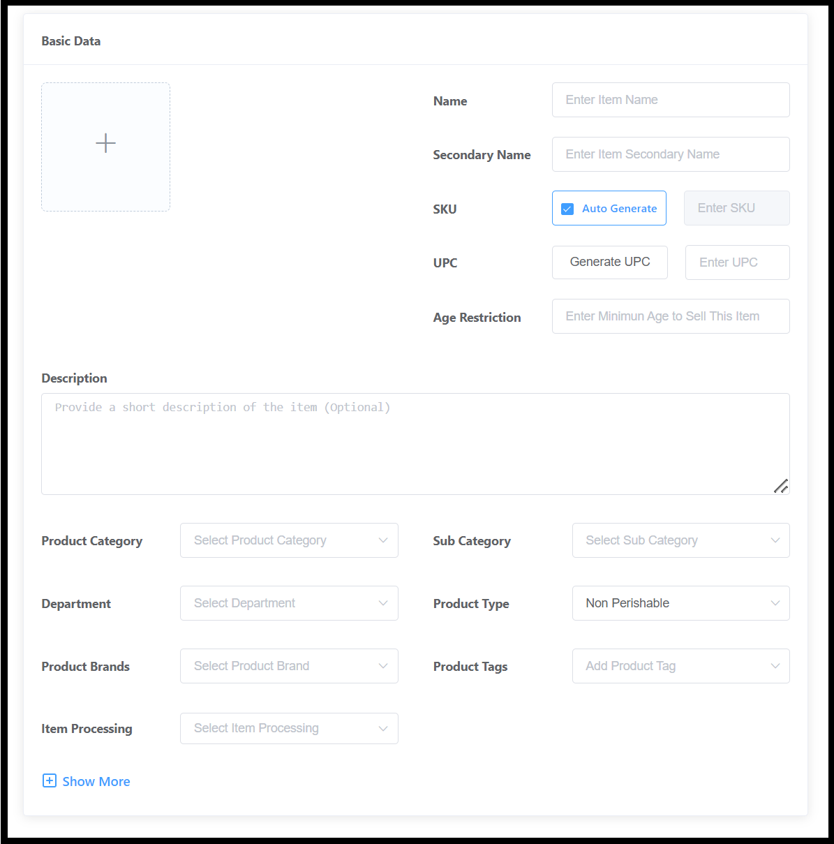 Basic Data Panel, Blank