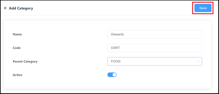 Add Category Panel