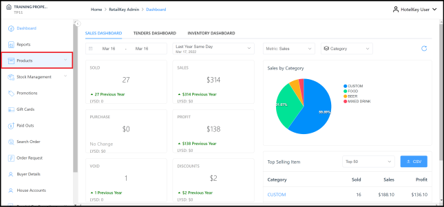 Products Sidebar Menu Link