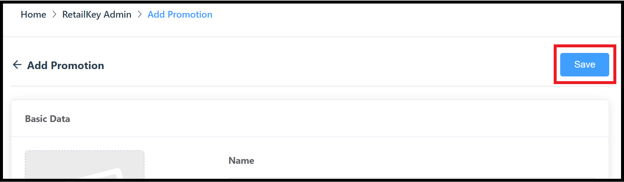 Add Promotion Panel Save Link
