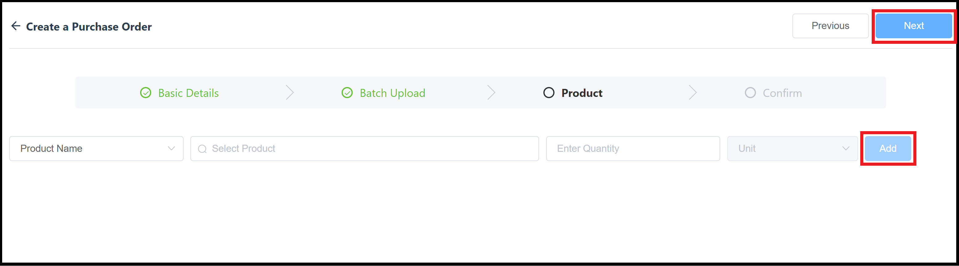 Product Tab - Enter Individual Line Item