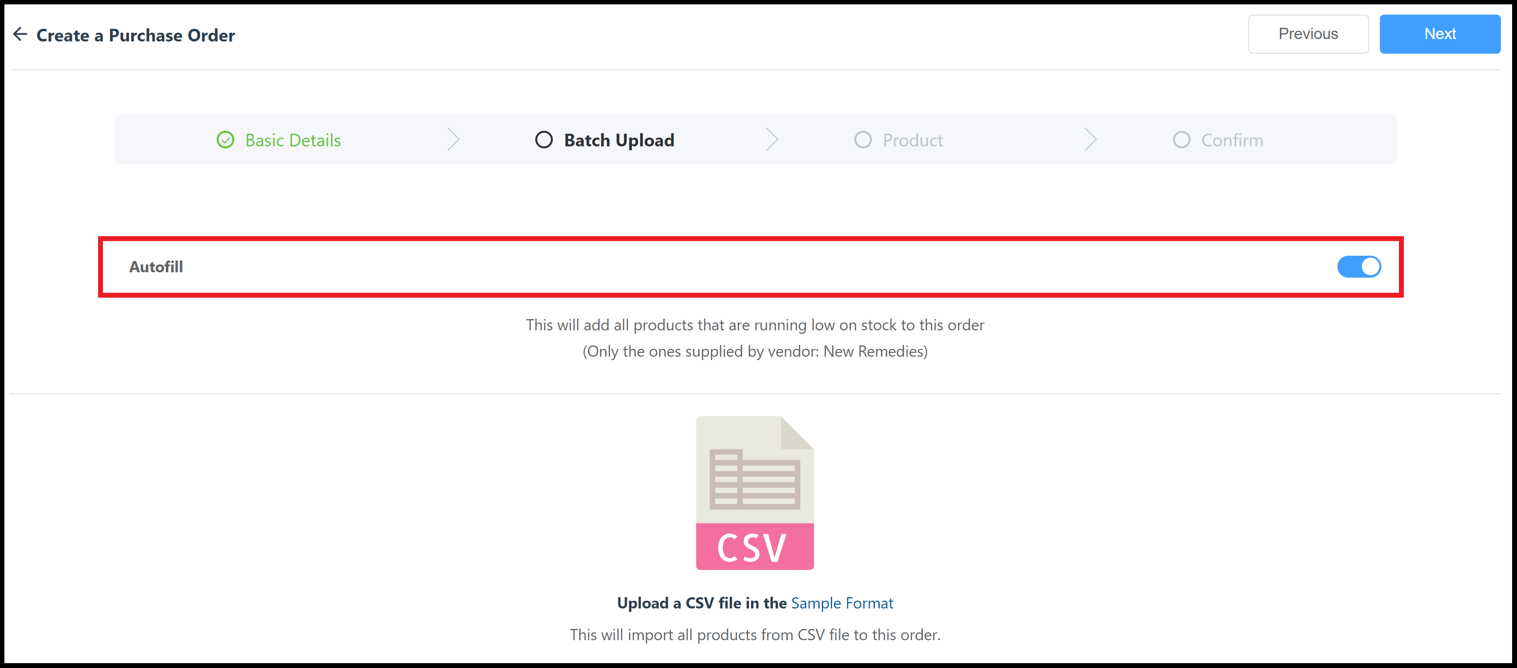 Bulk Upload Tab