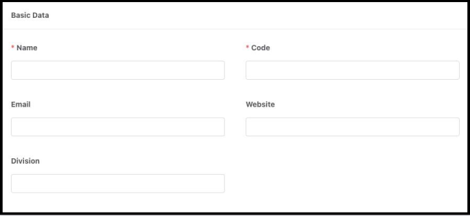 Vendor Basic Data