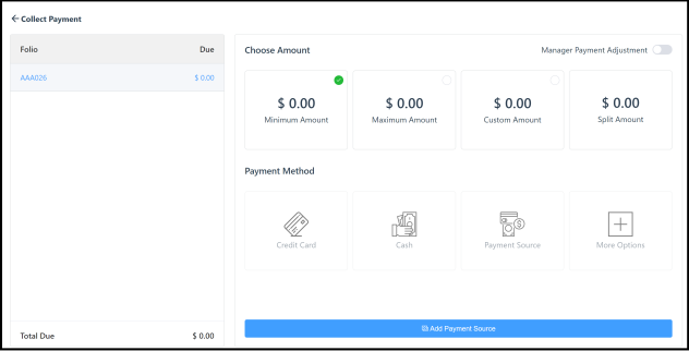 Collect Payment Panel